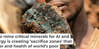 An artisanal miner holds a cobalt stone at a mine near Kolwezi, Congo, in 2022. About 20,000 people work there among toxic materials. Junior Kannah/AFP via Getty Images